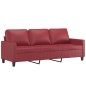 vidaXL 3-Sitzer-Sofa mit Hocker Weinrot 180 cm Kunstleder vidaXL 3-Sitzer-Sofa mit Hocker Weinrot 180 cm Kunstleder