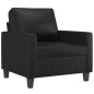 vidaXL Sessel mit Hocker Schwarz 60 cm Kunstleder vidaXL Sessel mit Hocker Schwarz 60 cm Kunstleder