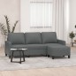 vidaXL 3-Sitzer-Sofa mit Hocker Dunkelgrau 180 cm Stoff vidaXL 3-Sitzer-Sofa mit Hocker Dunkelgrau 180 cm Stoff