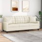 vidaXL 3-Sitzer-Sofa mit Zierkissen Creme 180 cm Kunstleder vidaXL 3-Sitzer-Sofa mit Zierkissen Creme 180 cm Kunstleder