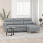 vidaXL 3-Sitzer-Sofa mit Hocker Hellgrau 180 cm Stoff vidaXL 3-Sitzer-Sofa mit Hocker Hellgrau 180 cm Stoff