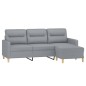 vidaXL 3-Sitzer-Sofa mit Hocker Hellgrau 180 cm Stoff vidaXL 3-Sitzer-Sofa mit Hocker Hellgrau 180 cm Stoff