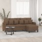 vidaXL 3-Sitzer-Sofa mit Hocker Braun 180 cm Stoff vidaXL 3-Sitzer-Sofa mit Hocker Braun 180 cm Stoff