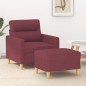vidaXL Sessel mit Hocker Weinrot 60 cm Stoff vidaXL Sessel mit Hocker Weinrot 60 cm Stoff