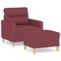 vidaXL Sessel mit Hocker Weinrot 60 cm Stoff vidaXL Sessel mit Hocker Weinrot 60 cm Stoff