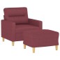 vidaXL Sessel mit Hocker Weinrot 60 cm Stoff vidaXL Sessel mit Hocker Weinrot 60 cm Stoff