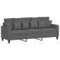 vidaXL 3-Sitzer-Sofa mit Hocker Dunkelgrau 180 cm Stoff vidaXL 3-Sitzer-Sofa mit Hocker Dunkelgrau 180 cm Stoff