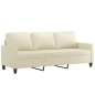 vidaXL 3-Sitzer-Sofa mit Hocker Creme 180 cm Kunstleder vidaXL 3-Sitzer-Sofa mit Hocker Creme 180 cm Kunstleder