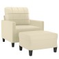 vidaXL Sessel mit Hocker Creme 60 cm Kunstleder vidaXL Sessel mit Hocker Creme 60 cm Kunstleder