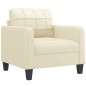vidaXL Sessel mit Hocker Creme 60 cm Kunstleder vidaXL Sessel mit Hocker Creme 60 cm Kunstleder