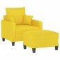 vidaXL Sessel mit Hocker Hellgelb 60 cm Stoff vidaXL Sessel mit Hocker Hellgelb 60 cm Stoff
