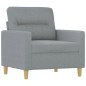 vidaXL Sessel mit Hocker Hellgrau 60 cm Stoff vidaXL Sessel mit Hocker Hellgrau 60 cm Stoff