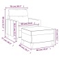 vidaXL Sessel mit Hocker Hellgrau 60 cm Stoff vidaXL Sessel mit Hocker Hellgrau 60 cm Stoff