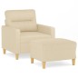 vidaXL Sessel mit Hocker Creme 60 cm Stoff vidaXL Sessel mit Hocker Creme 60 cm Stoff