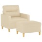 vidaXL Sessel mit Hocker Creme 60 cm Stoff vidaXL Sessel mit Hocker Creme 60 cm Stoff