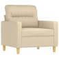 vidaXL Sessel mit Hocker Creme 60 cm Stoff vidaXL Sessel mit Hocker Creme 60 cm Stoff