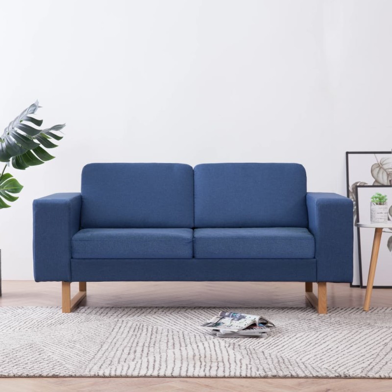 vidaXL 2-Sitzer-Sofa Stoff Blau vidaXL 2-Sitzer-Sofa Stoff Blau