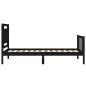Massivholzbett mit Kopfteil Schwarz 100x200 cm Massivholzbett mit Kopfteil Schwarz 100x200 cm