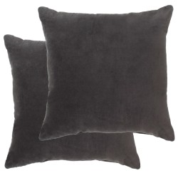 vidaXL Kissen Baumwollsamt 2 Stk. 45×45 cm Anthrazit  