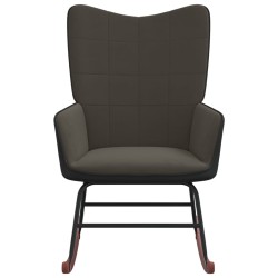 vidaXL Schaukelstuhl Dunkelgrau Samt und PVC