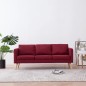 vidaXL 3-Sitzer-Sofa Stoff Weinrot vidaXL 3-Sitzer-Sofa Stoff Weinrot
