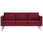 vidaXL 3-Sitzer-Sofa Stoff Weinrot vidaXL 3-Sitzer-Sofa Stoff Weinrot