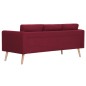 vidaXL 3-Sitzer-Sofa Stoff Weinrot vidaXL 3-Sitzer-Sofa Stoff Weinrot