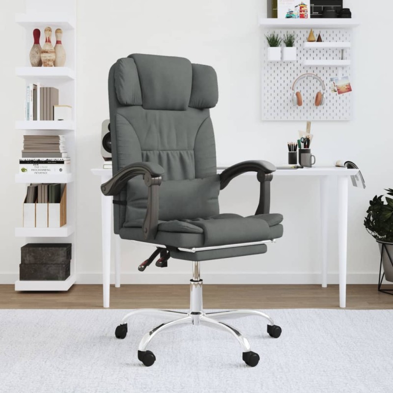 vidaXL Bürostuhl mit Massagefunktion Dunkelgrau Stoff vidaXL Bürostuhl mit Massagefunktion Dunkelgrau Stoff