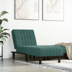 vidaXL Chaiselongue Dunkelgrün Samt