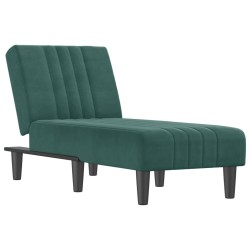 vidaXL Chaiselongue Dunkelgrün Samt