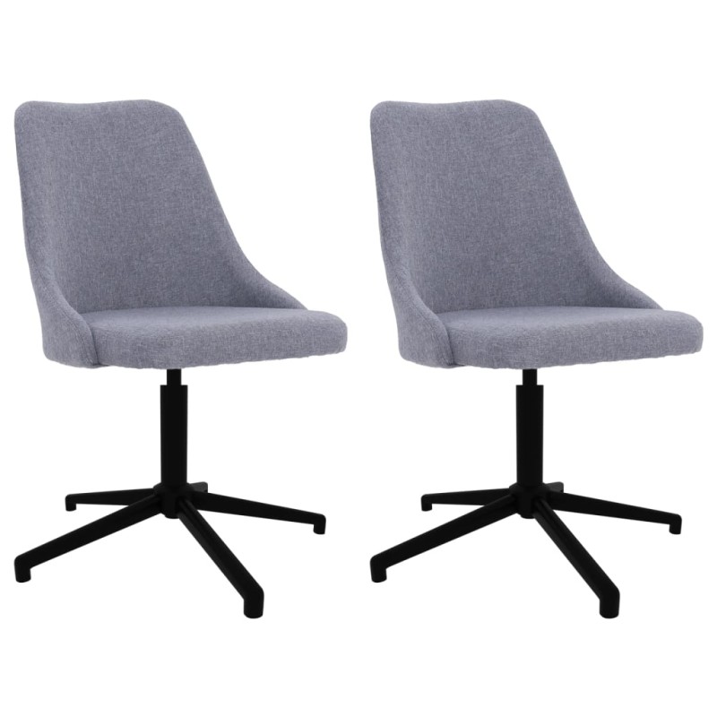vidaXL Esszimmerstühle 2 Stk. Drehbar Hellgrau Stoff vidaXL Esszimmerstühle 2 Stk. Drehbar Hellgrau Stoff