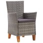vidaXL Gartenstühle 2 Stk. mit Auflagen Poly Rattan Grau vidaXL Gartenstühle 2 Stk. mit Auflagen Poly Rattan Grau