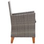 vidaXL Gartenstühle 2 Stk. mit Auflagen Poly Rattan Grau vidaXL Gartenstühle 2 Stk. mit Auflagen Poly Rattan Grau