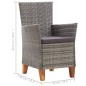 vidaXL Gartenstühle 2 Stk. mit Auflagen Poly Rattan Grau vidaXL Gartenstühle 2 Stk. mit Auflagen Poly Rattan Grau