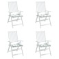 Stuhlkissen 4 Stk. Blattmuster 50x50x3 cm Stoff Stuhlkissen 4 Stk. Blattmuster 50x50x3 cm Stoff