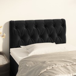 vidaXL Kopfteil Schwarz 80x7x78/88 cm Samt