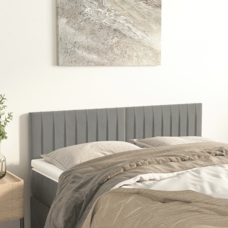 vidaXL Kopfteile 2 Stk. Hellgrau 72x5x78/88 cm Samt