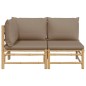 2-tlg. Garten-Lounge-Set mit Taupe Kissen Bambus 2-tlg. Garten-Lounge-Set mit Taupe Kissen Bambus