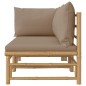 2-tlg. Garten-Lounge-Set mit Taupe Kissen Bambus 2-tlg. Garten-Lounge-Set mit Taupe Kissen Bambus