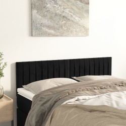 vidaXL Kopfteile 2 Stk. Schwarz 72x5x78/88 cm Samt