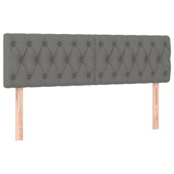 vidaXL Kopfteile 2 Stk. Dunkelgrau 72x7x78/88 cm Stoff