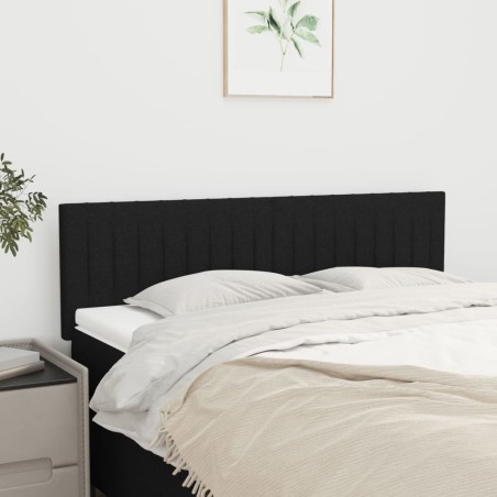 vidaXL Kopfteile 2 Stk. Schwarz 72x5x78/88 cm Stoff