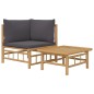 vidaXL 2-tlg. Garten-Lounge-Set mit Dunkelgrauen Kissen Bambus vidaXL 2-tlg. Garten-Lounge-Set mit Dunkelgrauen Kissen Bambus