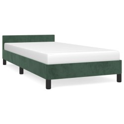 vidaXL Bettgestell mit Kopfteil Dunkelgrün 90x200 cm Samt
