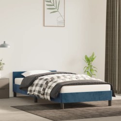 vidaXL Bettgestell mit Kopfteil Dunkelblau 100x200 cm Samt