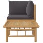 vidaXL 2-tlg. Garten-Lounge-Set mit Dunkelgrauen Kissen Bambus vidaXL 2-tlg. Garten-Lounge-Set mit Dunkelgrauen Kissen Bambus