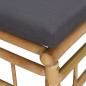 vidaXL 2-tlg. Garten-Lounge-Set mit Dunkelgrauen Kissen Bambus vidaXL 2-tlg. Garten-Lounge-Set mit Dunkelgrauen Kissen Bambus