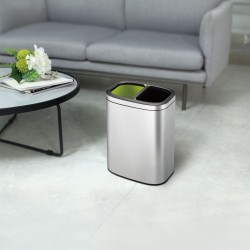 EKO Abfalleimer OLI-Cube 2x10 L Mattsilbern   