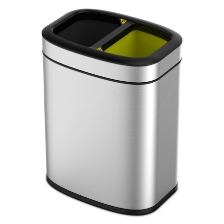 EKO Abfalleimer OLI-Cube 2x10 L Mattsilbern   