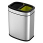 EKO Abfalleimer OLI-Cube 2x10 L Mattsilbern   